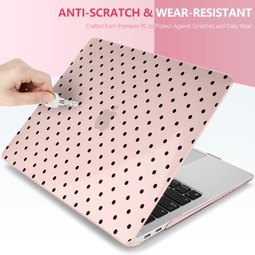DONGKE Case for MacBook Air 13 Inch M1 2021-2018, Chalk Pink Polka Dots by DONGKE - Used condition - Image 9