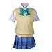Lifeye Love Live Cosplay Costume Sweater Students School Uniform Sweater with Short Sleeve Shirt and 3 Bowknot