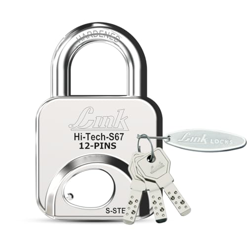 Image of Link Hi-Tech 67mm Padlocks 5Pcs-Set| Stainless Steel Body | Hardened Shackle | 3 Silver Keys with Hi-Tech Nickle & Keychain |Made in India|3Keys for Each Padlock