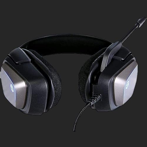 HP Headset Gamer H220GS Preto Com Microfone Driver de 40mm USB com Iluminação LED Áudio Estéreo 7.1