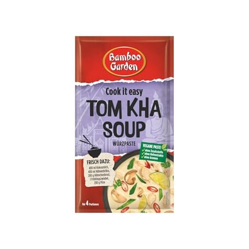 Bamboo Garden - Tom Kha Suppen Würzpaste | Zum Zubereiten von Tom Kha Suppe | Für 4 Portionen | Vegan, natürliche Zutaten | 45 g im Beutel