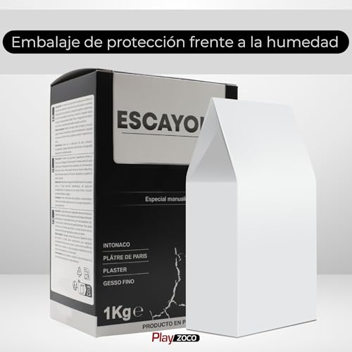 Miniatura 6 de Techzoco Escayola Para Moldear, Escayola En Polvo, Escayola Para Manualidades, Producto En Polvo, Tiempo De Fraguado Mínimo 24 Horas, Modo Preparación Para Diluir En Agua, Color Blanco, Contiene 1 Kg