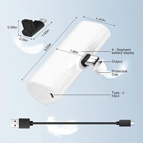 Vakdon 4800mAh Fast Charging Power Bank Compatible for Meta/Oculus Quest 2 / Quest 1/PICO 4, Battery Pack with dustproof silicone cap and data cable, Compatible with Type C port devices or iPhone