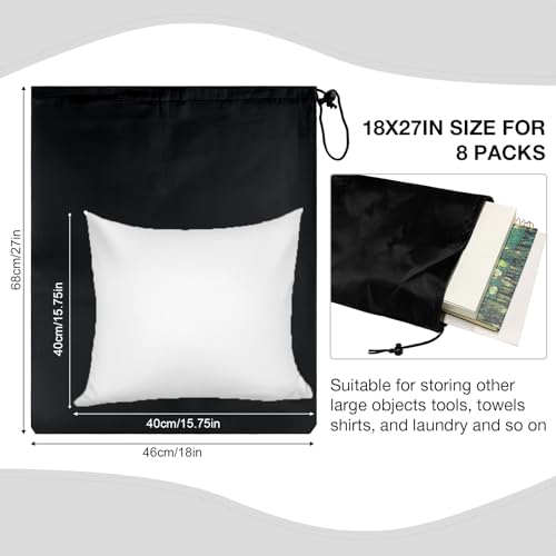 HIIXHC 8-Pack Drawstring Bags with Toggle, Durable Nylon Backpack, Cinch Sack and Ditty Pouch for Gym, Sports, Travel, and Daily Use2