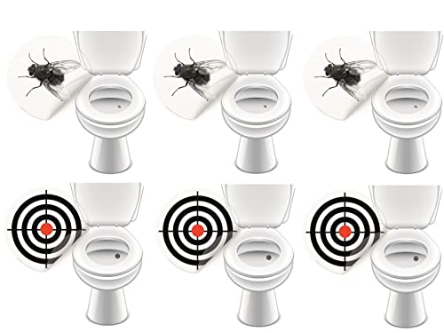 6 autocolantes para sanita com design de pub, urinário, decoração divertida, LK-Trend & Style (3 x laço + 3 x Bullseye)