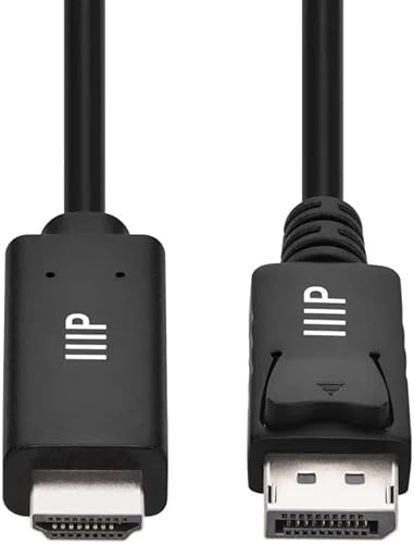 Miniatura 5 de Monoprice Cable DisplayPort 1.4 a HDMI 8K - 8K a 60Hz, ancho de banda de hasta 32.4 Gbps, 32 AWG, 10 pies, color negro
