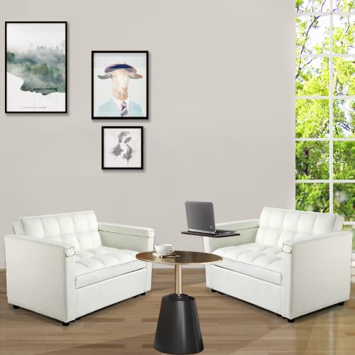 Convertible Sofa Bed, 3-In-1 Multi-Functional Velvet Sleeper Couch Pull-Out Bed, 48'' Loveseat Bed Chaise Lounge With Adjustable Backrest And Pillows, Hidden Side Table For Living Room, Small Space #TOP7