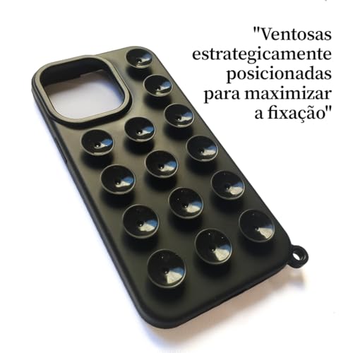 Capa Ventosa de sucção para Celular Silicone, Compatível com iphone, Capinha, Case, Suporte Versátil