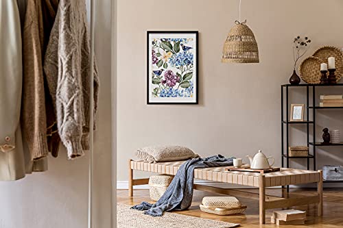 Tableau décoratif Tulup 50x70 fleurs oiseaux cadre