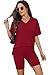 WIHOLL Women Clothing 2 Piece Sets Summer Oversized Tshirts Shirts Workout Sprots Yoga Shorts Spring Fashion Clothes Vacation Sexy Outfits 2026 Red L