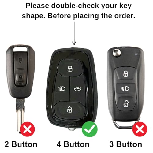 Image of KEYCEPT Tristar Silicone Key Cover for Tata Nexon | Altroz | Harrier | Punch | EV | Safari and Facelift 4 Button Smart Key (Tristar K3).