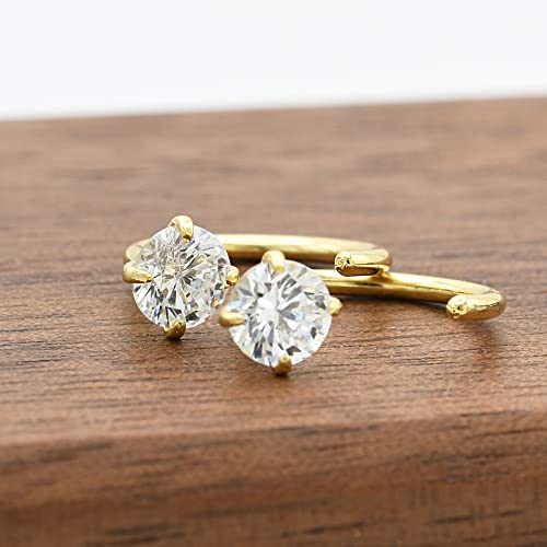 14K Gold Small Huggie Hoop Earrings for Women Cartilage Hypoallergenic Stud | 14k Gold Earrings for Women - Thumbnail 7