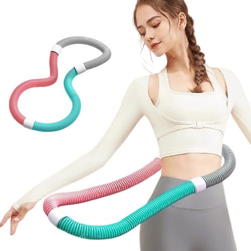 【2025夏新登場&静音設計フラフープ】フラフープ ダイエット HXCQYGLフラ サークル 折りたたみ式 PVC ソフトスプリング 多機能 ポータブル フラ サークル 室内 ベリー 有酸素運動 脂肪燃焼 筋トレ フィットネス 公園用 男女兼用 (ピンクグ