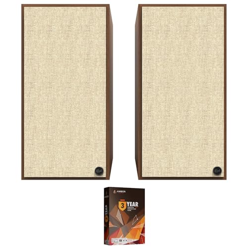 Klipsch The-Nines-Walnut 240W Powered Speaker Pair with 8 Inch Woofer and a 3 Year Amber Protection Plan (2023)