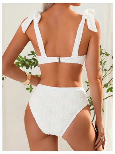 SOLY HUX Women's Two Piece Bathing Suit Tie Shoulder Underwire High Waisted Bikini Set Swimsuit2