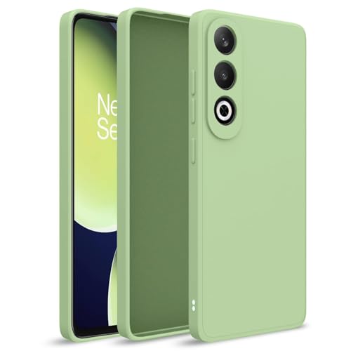 Image of DIZORO Microfiber Candy Case Compatible for OnePlus Nord CE 4 5G Smooth Touch Cushion Liquid Soft Silicone Gel Rubber Phone Cases Non-Slip Full Body Protective Shockproof Back Cover - Matcha