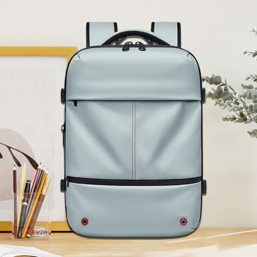 Sac à dos compression sous vide grand volume 48L étanche de camping bleu