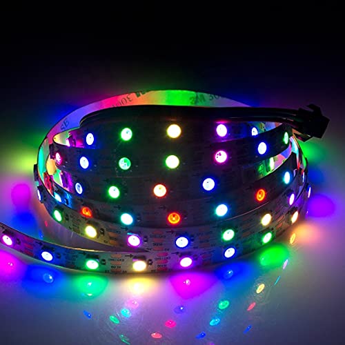 Image of WS2812B LED Strip Individual Addressable Light Full Color SMD 5050 RGB Pixel Strip DC5V (30Pixels /m 150Pixels 16.4FT 150LEDS Waterproof IP65, White PCB)