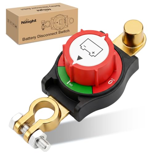 Nilight Top Post Battery Disconnect Switch 12V-48V 275A