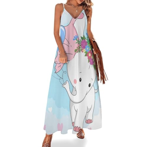 Robe longue éléphant pour vos vacances d'été à la mer et vos voyages au soleil sans manches
