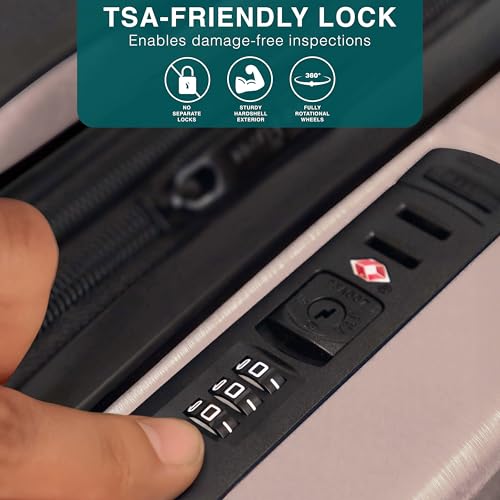 Image of 28 Inch Luggage with Spinner Wheels, Hard Shell Suitcase with TSA Locks for Luggage, Travel Large Suitcase, Expandable Hard Shell Suitcases, Pink