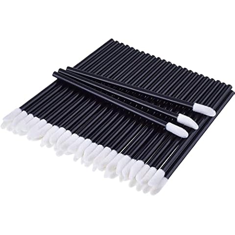 200 PCS Disposable Lip Gloss Brush, Lipstick Concealer Brushes Lip Applicator Wands Perfect Makeup Tool Kits (Black) Cover