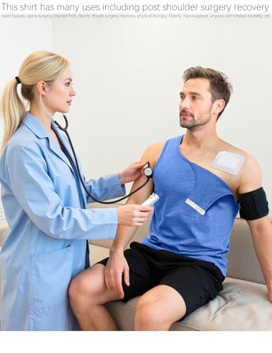 Camisetas unissex para cirurgia de ombro, regata de acesso de encaixe, braço quebrado, camisa sem ma