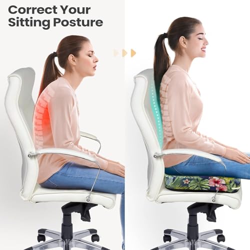 Image of Tailbone Pain Relief Cushion, Memory Foam Seat Cushion for Coccyx Sciatica Pain Pressure Relief Office Desk Chair