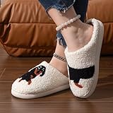 OJXTRDE Niedliche Dachshund Hausschuhe für Frauen und Männer - Memory Foam Cartoon Tier Pantoffeln - Lustige Hund Winter Warm Plüsch Slippers