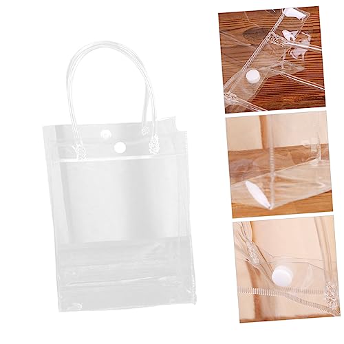 Beaupretty Portable Creative Container for Women 10pcs Plastic Bags Handles Handbag Packaging for Clothing Store Wedding