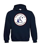 Textilhandel Hering Sudadera con capucha, diseño de cámaras a nido, azul marino, XL