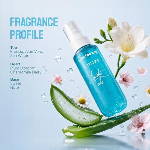 Image of BAKED BEAUTY Kruze Aquatic Vibe Body Mist |Refreshing Long Lasting Fresh Fragrance | Travel-Friendly Perfume Body Spray for Women- 60ml