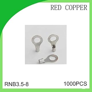 Davitu red copper 1000 PCS RNB3.5-8 cold-pressure terminal connector cable lug high quailty - (Color: YELLOW)