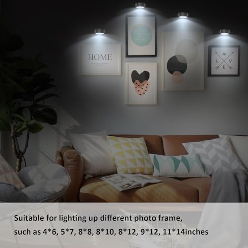 3Pcs Battery Operated Picture Light, Magnetic Painting Light with Remote, Dimmable Timer Art Display Light with 3 Light Modes for Dartboard Frame Picture Portrait,Wireless Wall Decor Puck Lights by MIOBLUE - Used condition - Image 5