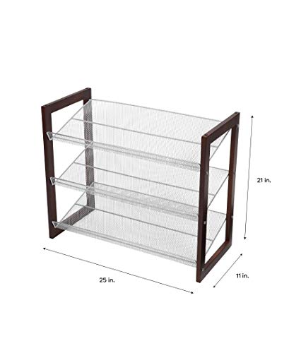 Organize It All 3 Tier Wood Frame Shoe Rack #TOP29