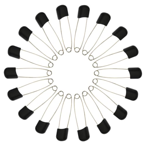 ccHuDE 100 Pcs 5.5cm Small Diaper Pins Plastic Safety Pins Baby Clothes Pins Black Craft Safety Pins Nappy Baby Pins with Locking Closures