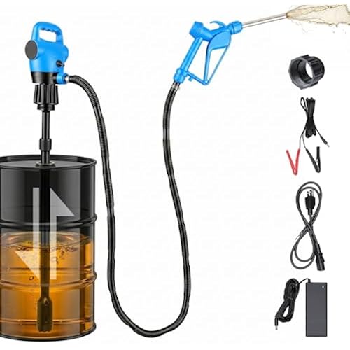 Electric Drum Barrel Pump with 120V AC/12V DC Power,DEF 55 Gallon Drum Pump with 2-Inch Bung Adapter & Telescoping Suction Tube 34" to 49", 5 GPM Flow Rate for DEF, Diesel, Water, Antifreeze