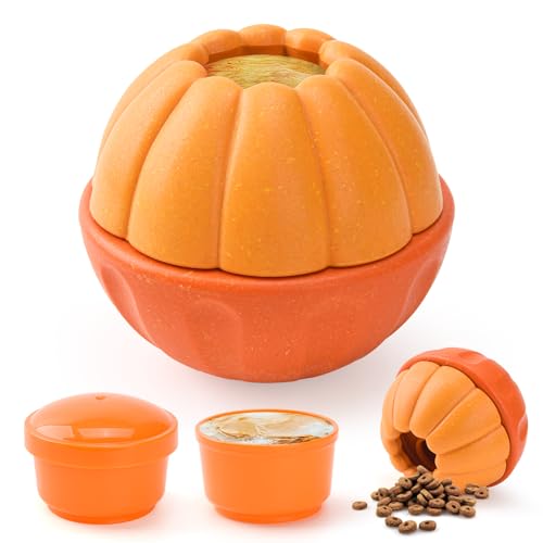 LIFLIX 3in1 犬 おもちゃ  舐めるおもちゃ おやつおもちゃ ボール 冷凍ぺろぺろ 餌入れ 早食い防止 オレンジ ミカン