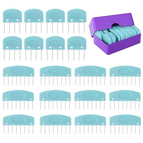 Jiavlyx 20 Pièces Peignes De Blocage en Tricot, Épingles De Blocage De Tricot, Réutilisable Knit Blocking Combs, Knit Blockers, Facile À Utiliser,pour Projets De Couture, De Tricot Et De Crochet