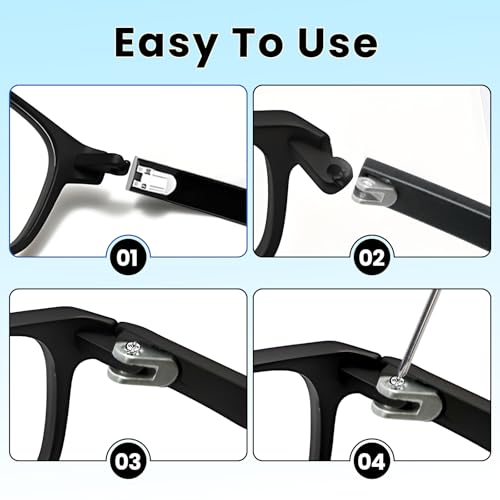 Glasses Arm Replacement Temple, Universal Glasses Repair Kit with Screwdriver, Eyeglasses Arms Legs Replacement Accessories with Screws, Washers, Screwdrivers, Nose Pads for Sunglasses Eyewear Repair - Thumbnail 5