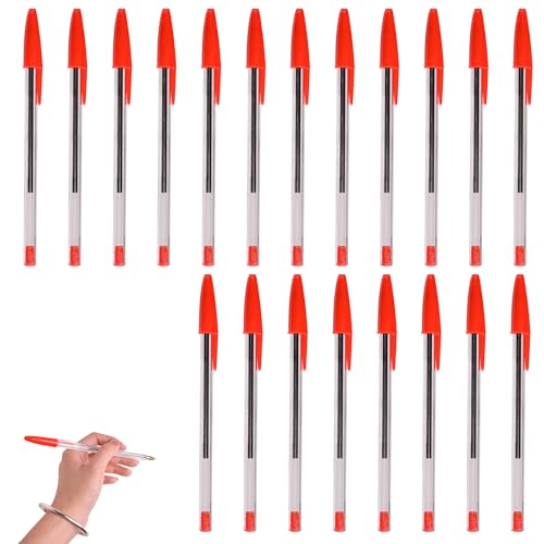XIYING 20 Pcs Red Pens Red Biro Pens Pen Ballpoint Biros for Office and School Medium Tip
