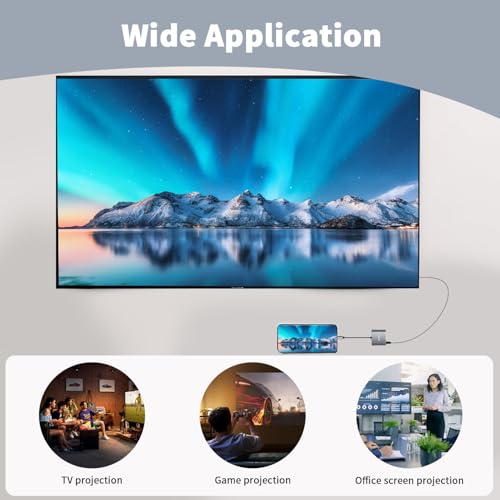 Adaptador USB C a HDMI, Adaptador Multipuerto USB C con 4K@60HZ, USB 3.0 y 100W PD Carga Rápida, Hub Tipo C Compatible con MacBook Pro/Air, iPad Pro/Air, Samsung, Surface, Pixelbook, HP - imagen 7