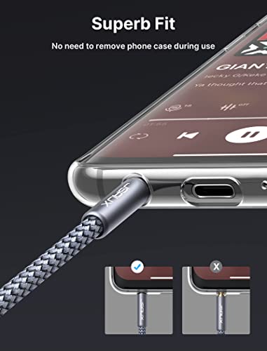 Image of JSAUX 6.6Ft /2M Rca To 3.5 mm Male Cable Nylon Braided