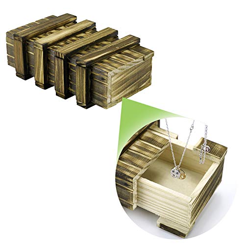 Locisne Personalisierte magische hölzerne Geschenkbox mit 2 zusätzlichen sicheren Speicherfächer Geheimfach Keepsake Box Memory Puzzle Box Hochzeitstag Geschenk Intelligenz Gehirn Teaser