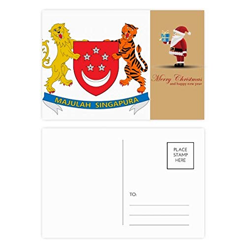 Cartes postales Singapour avec Père Noël : lot de 20 pour vos voeux
