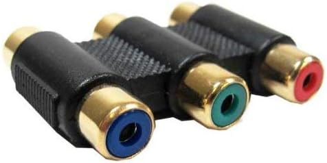 3 RGB RCA to 3 RGB RCA Coupler Gold Plated