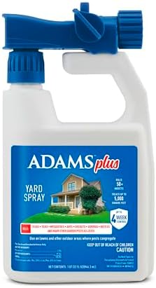 ADAMS Plus Flea and Tick Spray for Yard, Kills Fleas, Ticks, Mosquitoes, Ants and Many Other Listed Nuisance Pests, Treats Up to 5,000 Square Feet, Easy-To-Use Hose-End Spray, 32 Fluid Ounces
