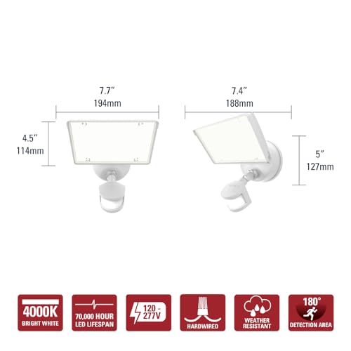 HALO TGS LED Motion Sensor High Output Single Square White Flood Light - image 3