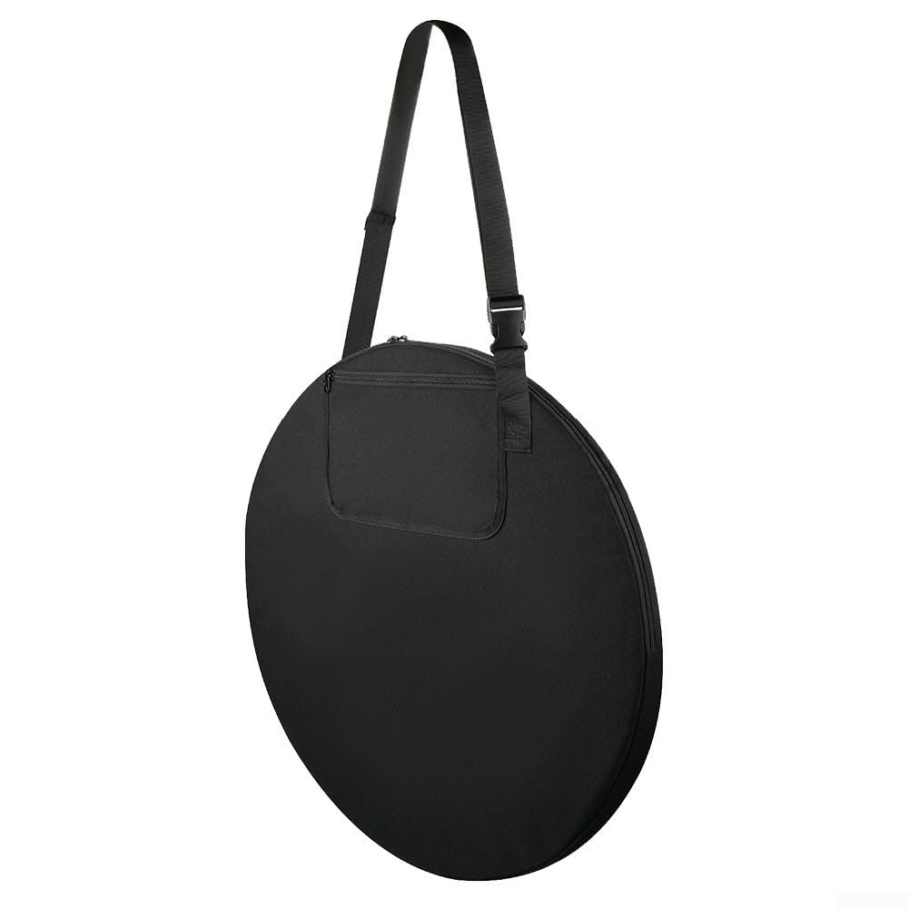 Sawhamale Round Carry Bag for Tent Large Capacity Portable Storage Carry Bag for Privacy Shower Tent with Adjustable Shoulder Strap Outdoor Folding Oxford Cloth Carry Bag Black 58x58cm