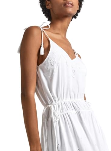 Pepe Jeans Para Mujer. PL953480 Vestido Dusana Blanco (L), Casual, AlgodóN, Sin Mangas / Tirantes, Sostenible - 4